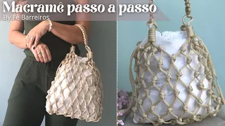 Bolsa de macramê passo a passo | Inspiração Lojas Arezzo | Macrame bag tutorial | Fê Barreiros