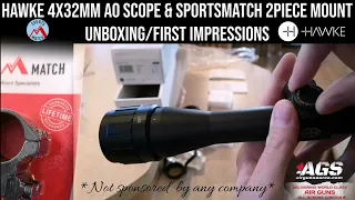 Hawke Vantage 4x32AO Scope & Sportsmatch UK Two piece medium rings - Unboxing / First impressions
