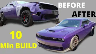 Rebuilding a Salvage Dodge Hellcat in 10 Minutes like throtl