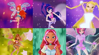 Glam Magic Power (Winx) - All Transformation in Split Screen up to Believix