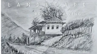 Simple Landscape drawing ||Simple Pencil drawing ||scenery drawing