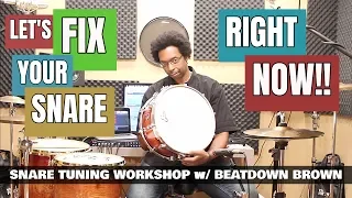 TUNE ANY SNARE DRUM FAST & EASY! - Snare Tuning Workshop 2018