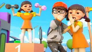 Nick and Doll Squid Game was Surprise by The Power of Mini Robot Doll | Scary Teacher 3D Life Kingmo