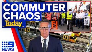 Warning of rail disruption for Sydney commuters as workers strike | 9 News Australia