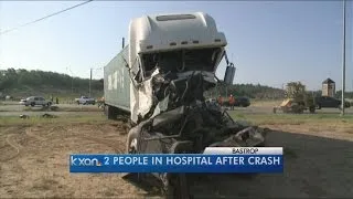 Two hospitalized in Bastrop big-rigs crash