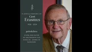 Gedenkdiens van Ds Gert Erasmus - 23 April 2024