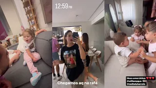 Virgínia Fonseca , Maria Alice e a Maria Flor e o sobrinho Gabriel no apartamento da prima Rafa