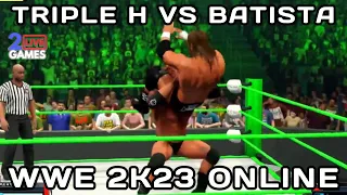 "Incredible Virtual Showdown: Triple H vs. Batista in WWE 2K23 Online (PS4)