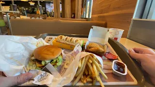 McDonald’s POV - Mcdouble (like a big mac) chicken nuggets French fries and an apple pie 😋