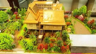 Building Beautiful Traditional House from Wooden Stick with Fairy Garden - Dreamhouse Model 51