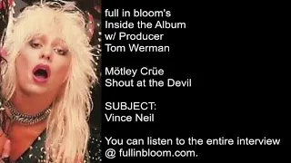 Mötley Crüe Producer: Recording Vince Neil's Vocals on 'Shout at the Devil' & 'Girls, Girls, Girls'