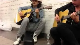 Jared Leto playing The Kill in a NYC subway station