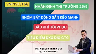 NHẬN ĐỊNH THỊ TRƯỜNG 25/5 | BẤT ĐỘNG SẢN KÉO MẠNH | DẦU KHÍ HỒI PHỤC | TIÊU ĐIỂM DXG DIG CTG