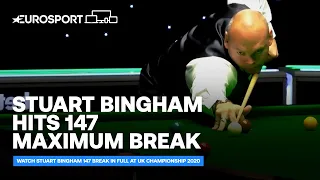 WATCH: Stuart Bingham's 147 break in FULL at the UK Championship! | UK Championship 2020 | Eurosport