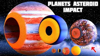 Planets asteroid impact Size Comparison in the Solar System☄️🌎🔥