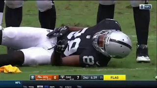 Amari Cooper Knocked Out in Nasty Hit! || Raiders vs Broncos 2017-18||