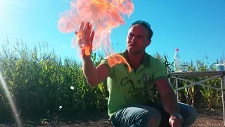 опыт с огнем - горящая рука fire experiment - burning hand