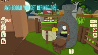 How to get refined ores in Roblox Chicken Life!