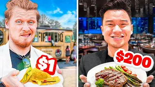 $1 Food vs $200 Food in Los Angeles Challenge!