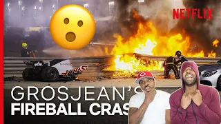 OMG IS HE HUMAN!!😲NBA FANS first time reacting to Grosjean's Insane Fireball Crash | Formula 1