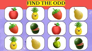 Find The ODD One Out - Fruit Edition 🍏🥑🍓 30 Easy, Medium, Hard Levels Quiz #cocolemon