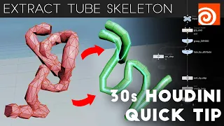 Houdini 30s Quick Tip #24 - Extract a CLEAN Skeleton from any tube shape