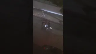 Street fight with head kick