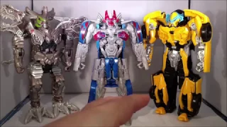Chuck's Reviews Transformers The Last Knight Knight Armor Grimlock Bumblebee and Optimus Prime