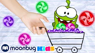 Cut The Rope - Drawing and coloring with Om Nom | Learn | ABC 123 Moonbug Kids | Fun Cartoons