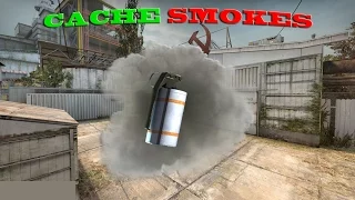 CS:GO Smokes on Cache (10 Smoke Spots Tricks/Tutorial) .