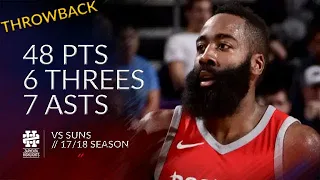 James Harden 48 pts 6 threes 7 asts vs Suns 17/18 season