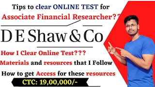 ✌Tips to Clear Online Assessment for Associate Financial Researcher| D E Shaw| 19 LPA| 100% Working