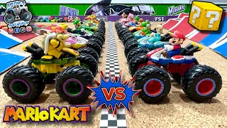 MarioKart CUSTOM Monster Trucks | Toy Diecast Monster Truck Racing Tournament | 16 Race, 1 will win!