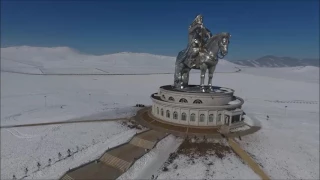 Chinggis Khan Monument in Winter