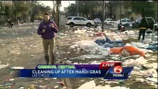 Cleanup crews take to streets after Mardi Gras celebrations in New Orleans