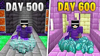 I Survived 600 Days HardCore In Minecraft