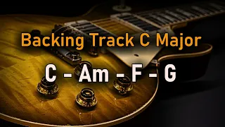 Pop Rock BACKING TRACK C Major | C Am F G | 80 BPM | Guitar Backing Track