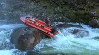 SMASHING THE RAPIDS ON INFLATABLE BOAT. ULTIMATE SHALLOW RUNNER. SOLAR EXPEDITION PACKAGE!