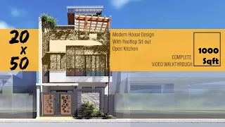 20X50 Feet I Small House with Luxurious Interior & Beautiful Landscape Sit-out Terrace | ID-120