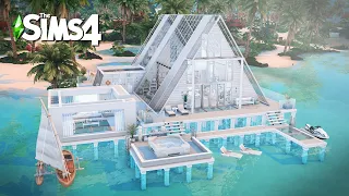 Modern Beach Villa | The Sims4 Stop Motion Build | NoCC |【シムズ４建築】