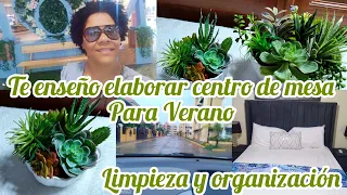 limpieza yDecoración apartamento pequeño/centro de mesa para el verano#amadecasa