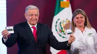 Tarjeta Finabien para mexicanos en Estados Unidos que mandan remesas. Conferencia presidente AMLO