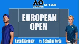 Karen Khachanov    vs   Sebastian Korda          | 🏆 ⚽ European Open    (20/10/2022) 🎮