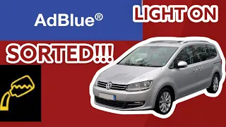 Volkswagen Sharan AdBlue Light on, Easy Fix. Refill Fluid.