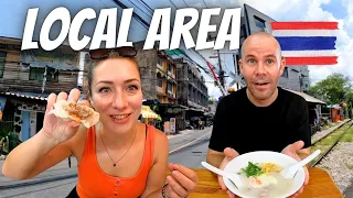 Exploring LOCAL AREA & LOCAL FOOD in Bangkok Thailand (Talat Phlu & Bang Rak)