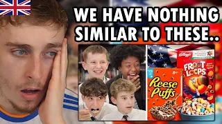 Brit Reacting to British Highschoolers try American Cereal for the first time!
