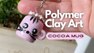 How to Make Cocoa Mug Polymer Clay Charm | @anea_design_studio