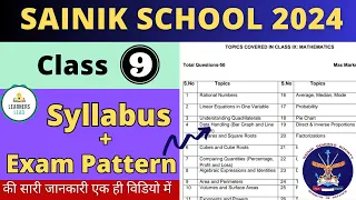 Sainik School 2024 syllabus class 9 📑Sainik School entrance exam class 9 syllabus & question pattern