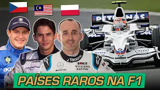 Os países que tiveram UM ÚNICO REPRESENTANTE na F1