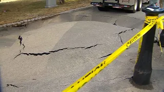 Sidewalk near Boston Common buckles after water main break